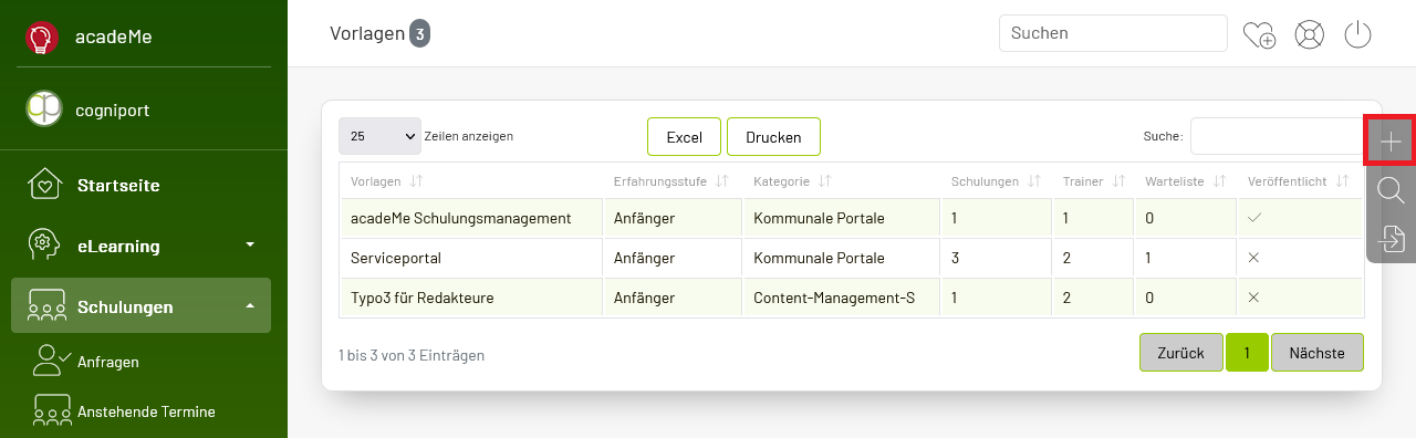 Vorlage hinzufügen