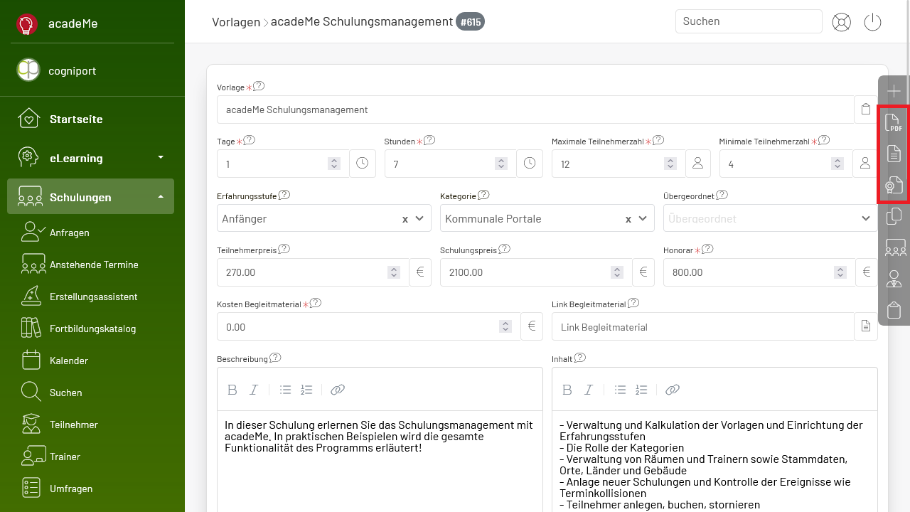 Materialien für Vorlagen