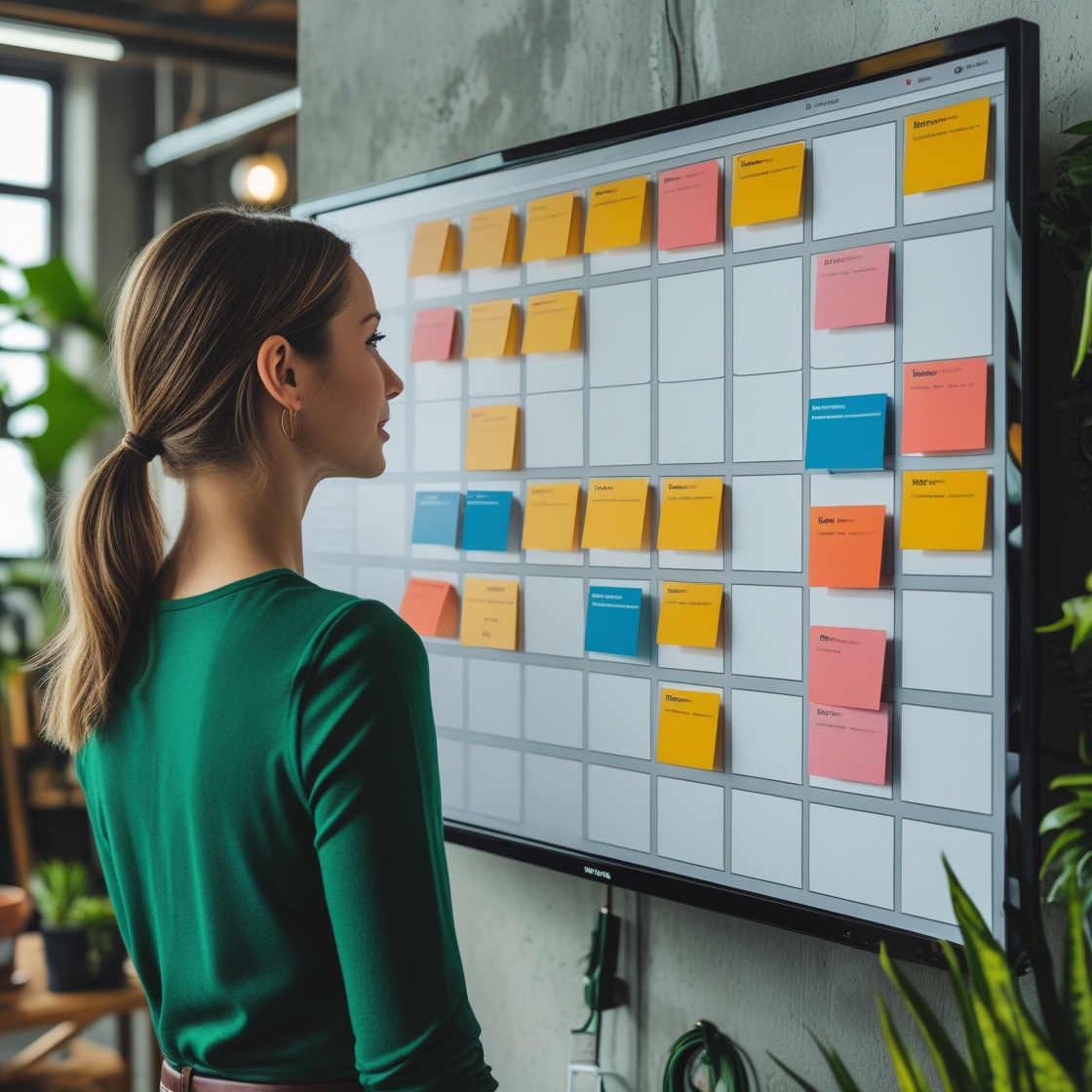 Blick auf ein Kanban Board