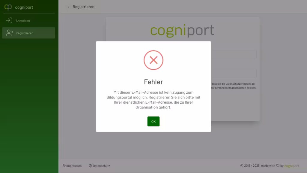 Kein Zugang zum Bildungsportal