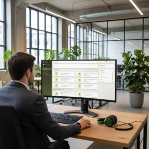 Mitarbeitende nutzen das cogniport Bildungsportal für flexibles digitales Lernen