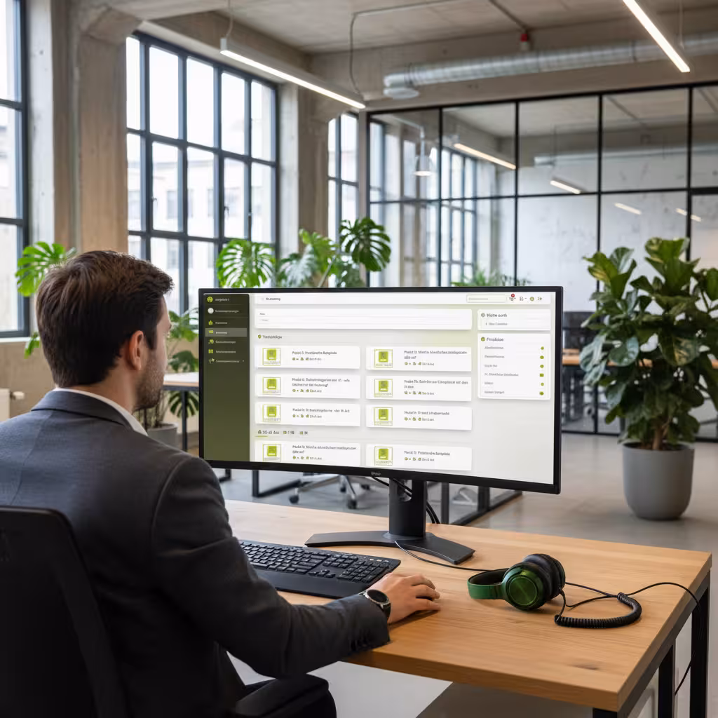 Mitarbeitende nutzen das cogniport Bildungsportal für flexibles digitales Lernen