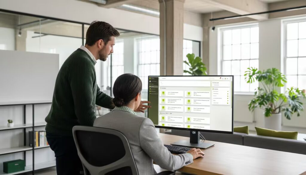 Mitarbeitende teilen Wissen digital über das cogniport Bildungsportal